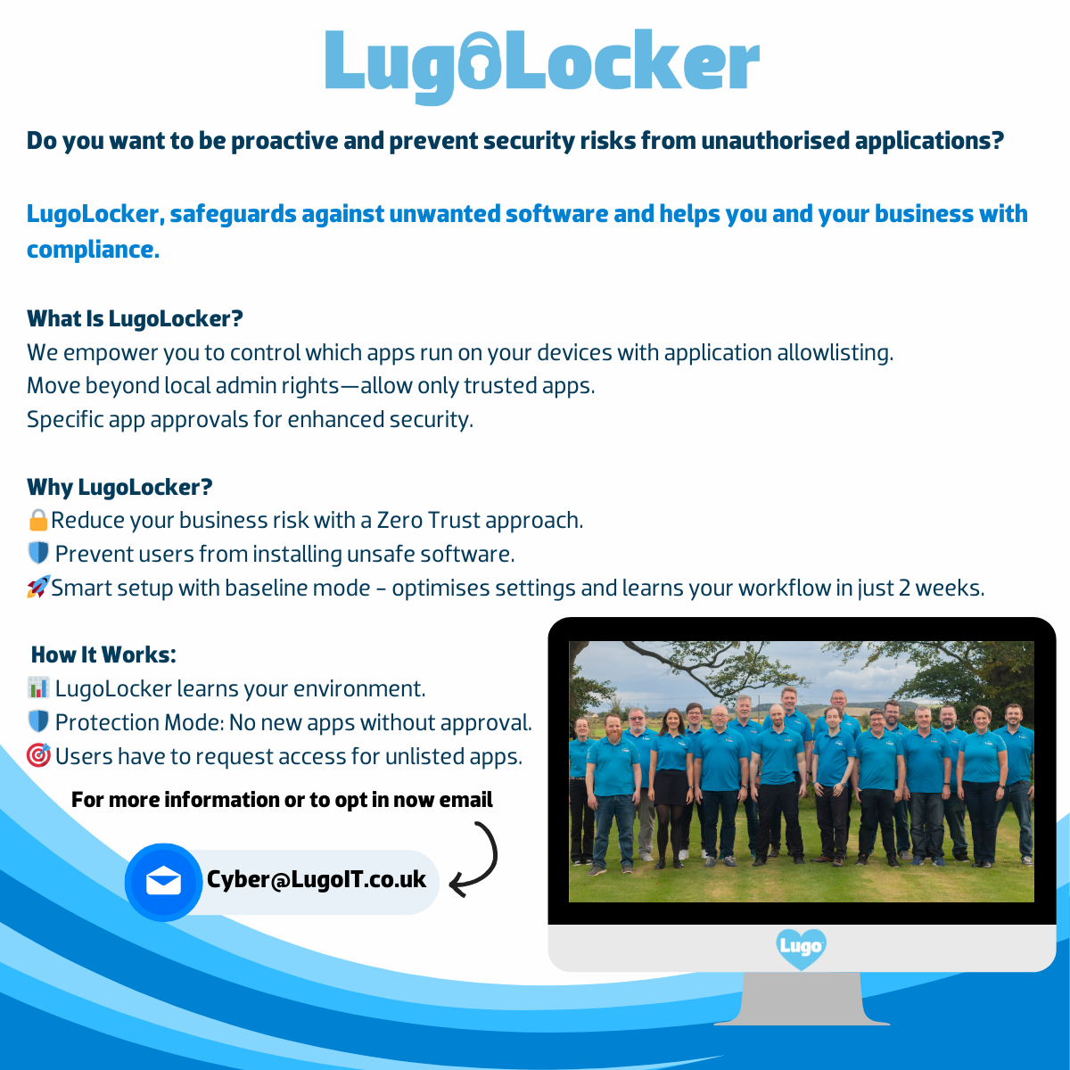 Information on LugoLocker with image of our team