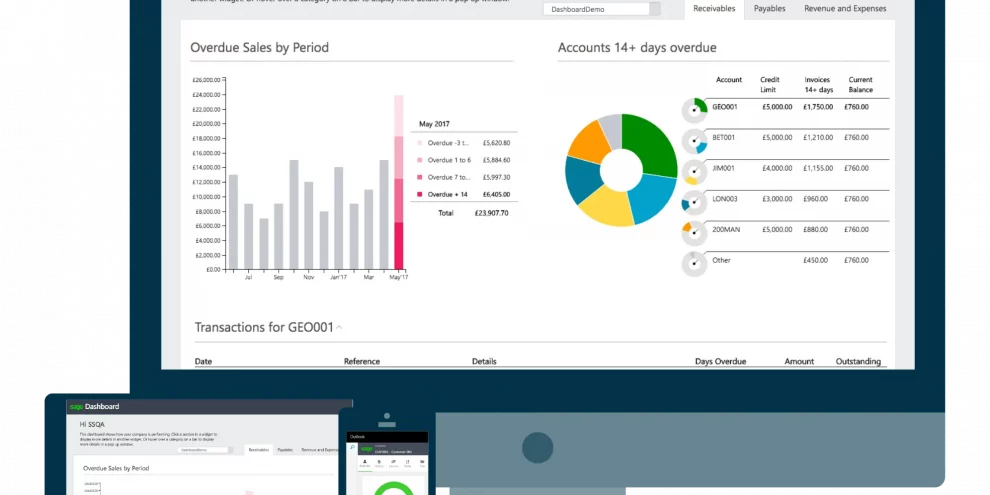 Sage 50 on desktop, tablet and phone